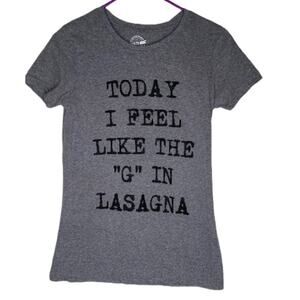 Gray Graphic T-shirt - Feel Like the G in Lasagna